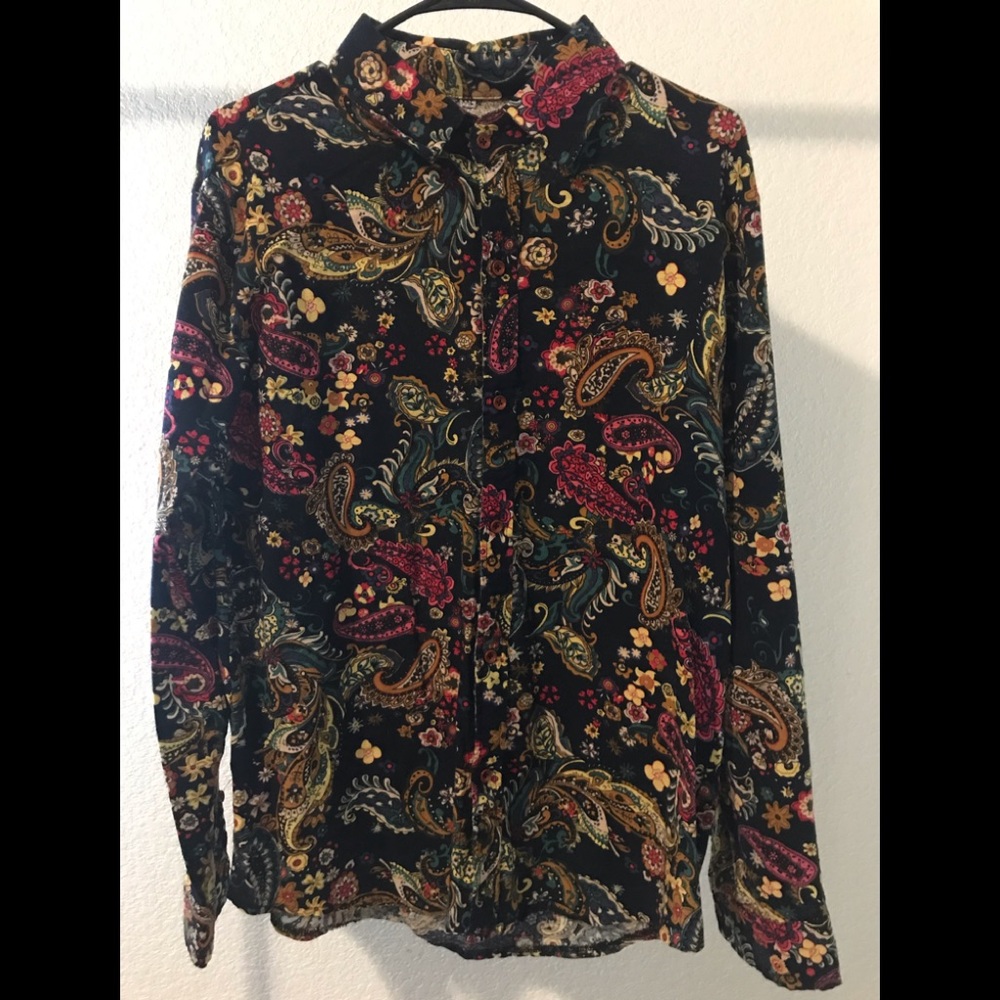 Colorful design long sleeve button down